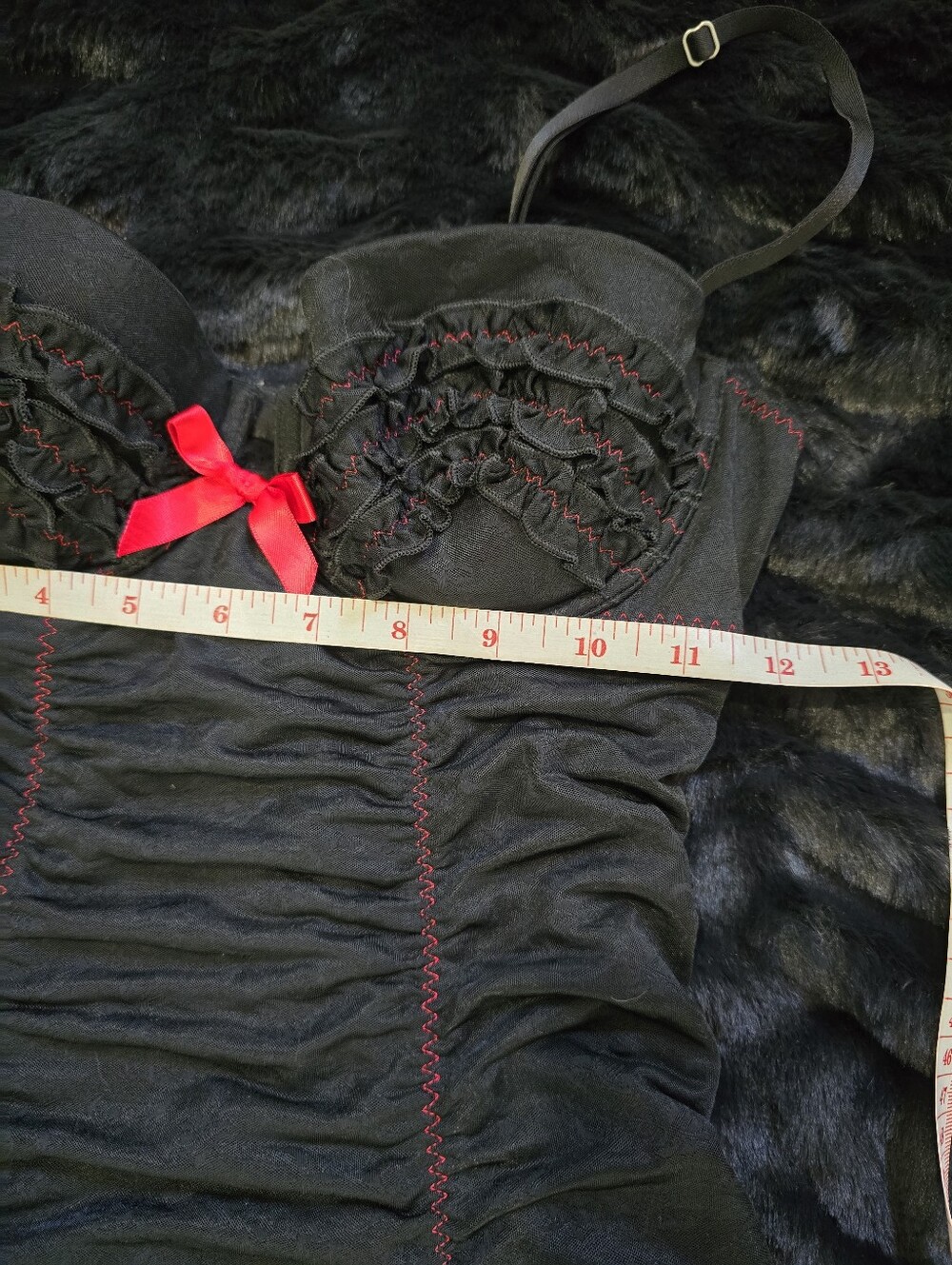 Victoria's Secret Black Chemise with Red Bow Detail - Picture 4 of 5